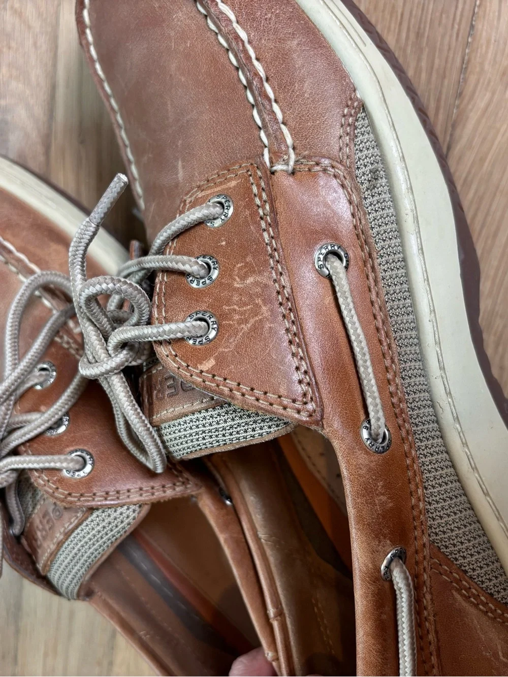 Sperry Men’s 11 Brown Leather Boat Shoes Lace Up Casual Deck Loafers